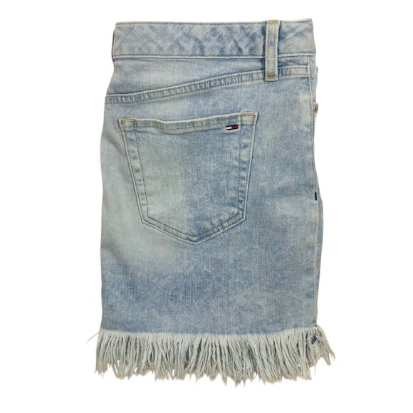 Tommy Hilfiger mini Fringe Skirt for Women light denim sz 8 - Picture 3 of 15